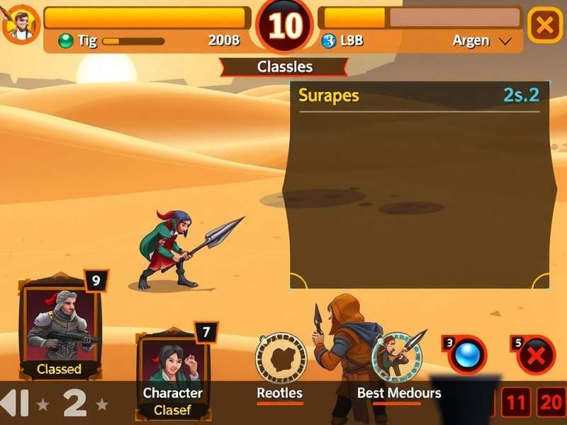 Dune Duelers gameplay screenshot showing two characters battling in a desert arena